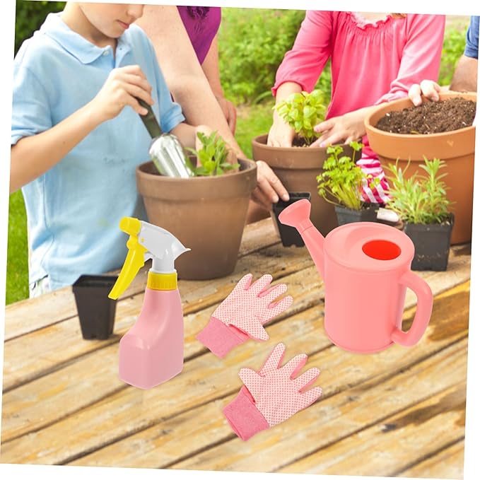 1set Boys and Girls Gardening Tool Set Boy Girl Garden Kit Rake Shovel Gloves Watering Can Apron and Tote Bag for Outdoor Fun and Learning Activities