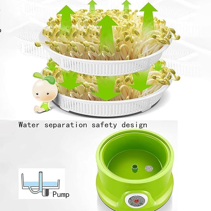 2 Layers Self Made Seed Germination Device Automatic Sprouter Machine 4 Seasons Planting Mode 360° Automatic Watering Constant Temperatu
