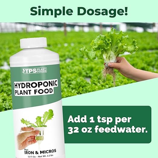 Hydroponic Plant Food Complete One Part Liquid Hydroponic Fertilizer 32 oz (1 Quart)