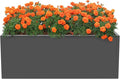 Metal Tall Rectangular Planter 38“ L x 15” W x 15 H Rectangular Steel Raised Garden Bed Tall Resin Garden Pot Outdoor Planters Box Large Planter Box for Outdoor Patio/Porch