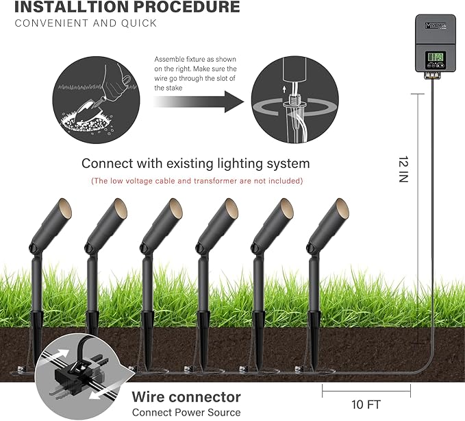 VENUS MANUFACTURING 16 Pack Low Voltage Spotlight &amp Floodlight 12V Weatherproof Outdoor Landscape Flood Light Kits 20W Spotlights 3000K Warm White Garden Trees Spot Light with Spike