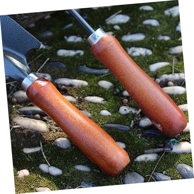 4pcs Gardening Hand Tool Set with Mini Trowel Narrow Extended Shovel Dual-use Hoe and Rake and Three-Prong Cultivator for Planting and Soil Digging in Garden and Patio