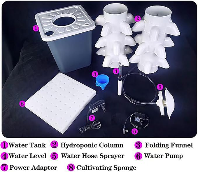 Hydroponics Growing System kit 25 Pods Vertical Hydroponic Tower for Smart Indoor Home Gardening Lovers Hydroponic Germination Kit