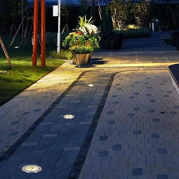 Recessed LED Landscape Light Waterproof IP67 Pathway Lights 85-110V Garden Round spotlights for Yard Driveway Deck Patio Patio
