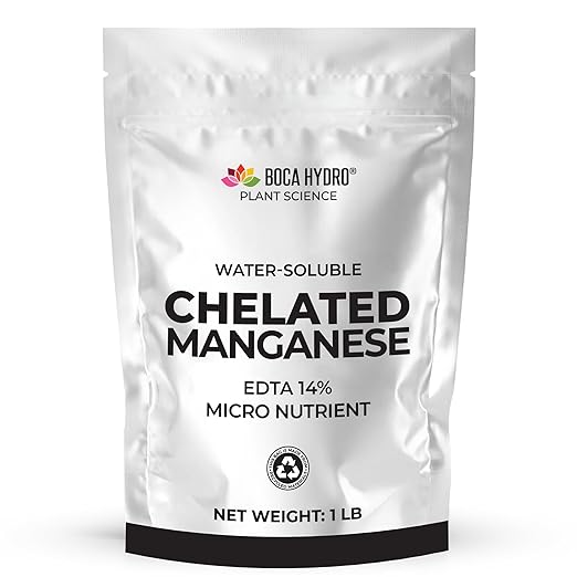 Chelated Manganese EDTA 14% Water Soluble Plant Food for All Plants Vegetables Flowers and Trees. (1 Lb)