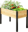 SUNYRISY Wooden Raised Garden Bed Outdoor with Metal Legs for Gardening 45.6 L x 23.6 W x 31.5 H Elevated Planter Garden Box Raised Bed for Vegetable Flower Herb
