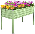 Raised Garden Bed with Legs 48×24×32in Galvanized Raised Garden Beds Outdoor Elevated Metal Planter Box for Gardening Vegetables Flowers Herb （Green）