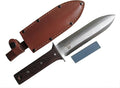 RiverView Enterprise Hori Hori Japanese Garden Knife - Multi-use Camping/Digging Tool–[A Gardeners Dream] Sharp Stainless Steel Blade - Heavy Riveted Leather Sheath - Whetstone Sharpening Stone