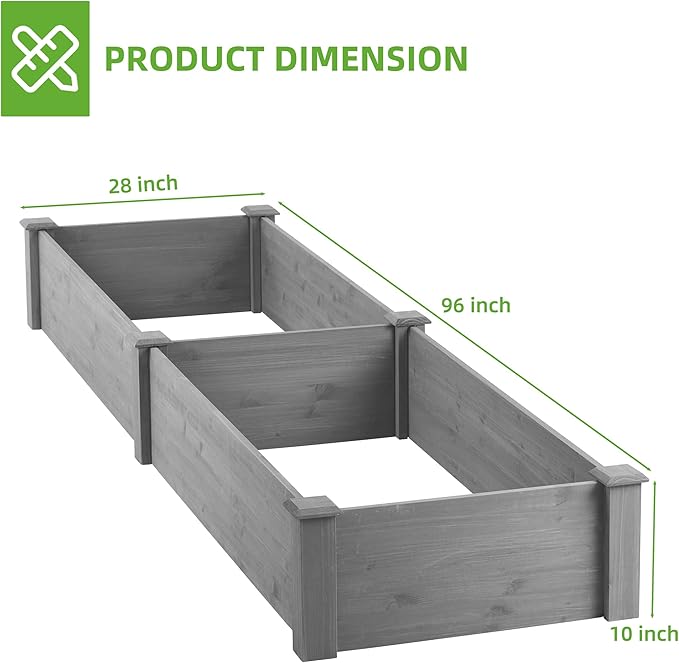 Raised Garden Bed for Outdoor 96x28x10 Inches Large Long Planter Box with Tool-Free Assembly
