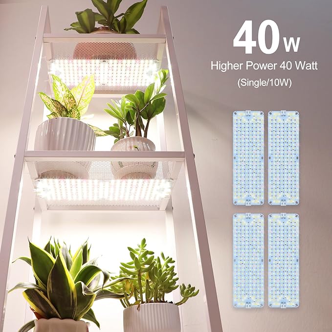 4Pack 2026 Ultra-Thin Panel Grow Lights for Seed Starting Vegetables Greenhouse &amp Under Cabinet &amp Shelf Plants with Timer 4/8/12/16/20H Free Connect Full Spectrum Indoor LED Plant Growing L