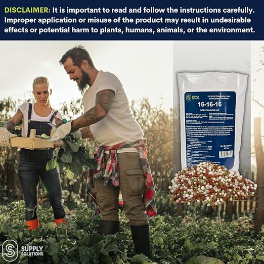 Supply Solutions 16-16-16 Complete Lawn &amp Garden All Purpose Granular Fertilizer - The Ultimate Plant Food for Lush Greenery &amp Vibrant Blooms - for All Plants Vegetables Fruits and Berries