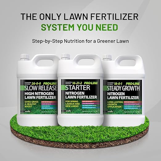 Covington ProLine 18-0-1 NPK Liquid Slow Release Lawn Fertilizer (1 Gal) – High Nitrogen Lawn Food for All Grass Types – Supports Steady Growth &amp Maintenance – Deep Green Turf Builder Concentrate