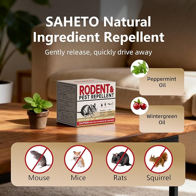 Mouse Repellent 35 Balls Peppermint Rodent Repellent for Indoor &amp Outdoor Use Long-Lasting Safe Mice Deterrent Natural Effective Moth Balls for Rodent Control for Home Car &amp Garden