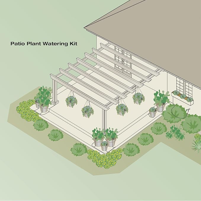 Rain Bird PATIOKIT Drip Irrigation Patio Watering Kit Connects to Faucet 1/4 Drip Tubing