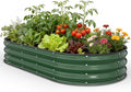 Galvanized Raised Garden Bed 6x3x1 FT Oval Metal Raised Garden Bed Outdoor Planter Box with Open Bottom Rust-Resistant Steel Garden Bed for Vegetables Herbs Flowers Easy Assembly