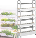 Plants Vertical Hydroponics Tower Kits Hydroponics Growing with LED Grow Light48/64 /90/120 Holes PVC Plant GrowingSuitable for Planting Leafy VegetablesStem Vegetables64hole
