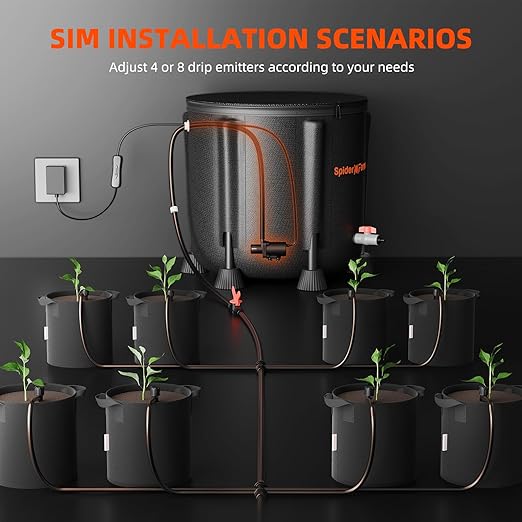 Spider Farmer Auto Drip Irrigation System Kits with 13-Gallon Bucket 25W Water Pump Low Water Level Sensor Complete Indoor Automatic Watering System for Grow Tent/Greenhouse/Lawn