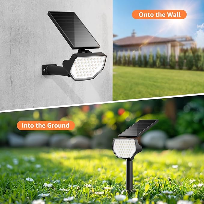 Lepro Solar Decorative Spot Lights 4 Pack Cool White Modern Accent Lights for Garden &amp Landscape IP65 Waterproof Adjustable Spotlight for Architecture Pathways Contemporary Decor