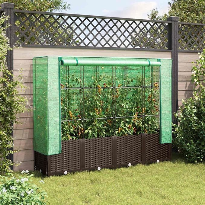 YAFF Raised Bed Brown Green Polypropylene Iron Polyethylene LargeLawn &amp GardenGardeningPots &amp Planters4015802