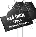 Landhoow 12 Pack Extra Large Metal Plant Labels 6 x 4 with 11'' Stake Stainless Steel 304 Garden Markers Waterproof Plant Marker Weatherproof Garden Signs for Vegetable Herb Flower Seed Greenhouse