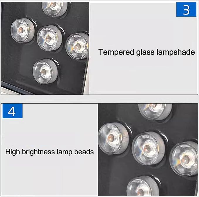 LED Landscape Lights - Outdoor Buried Lights AC 220V Square Embedded Ground Spotlight IP66 Waterproof LED Floor Lamp Step Walkway Decorative Lighting Ground Light Easy Installation
