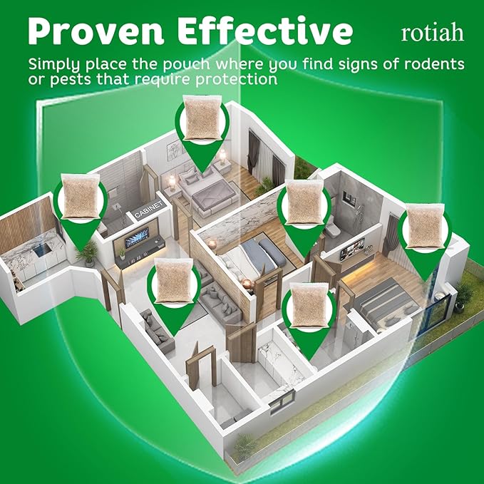 Pest Repellent Pouches 10 Pack Peppermint Oil for Mice Rodent Mouse Rats Spider Squirrel Pest Control Indoor &amp Outdoor Natural Mouse Deterrent Replace Traps Family &amp Pet Safe