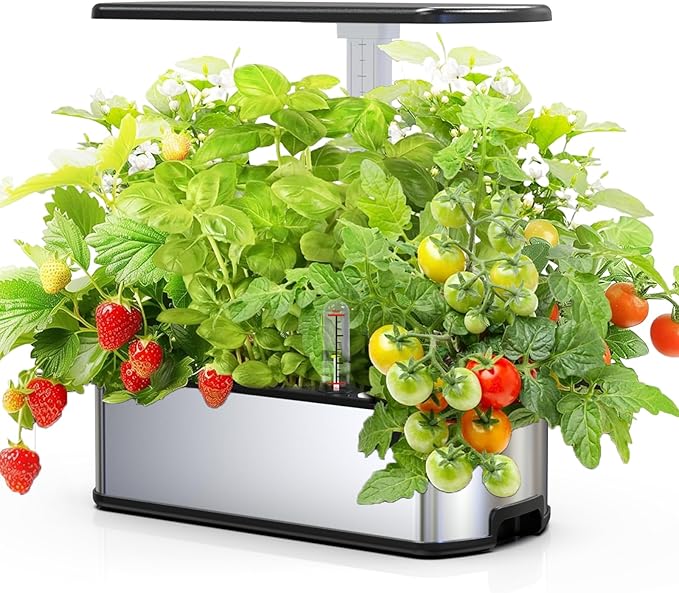 Hydroponics Growing Systems KitSmart Indoor Herbs GardenBHTNYOO/12 Pods 5L Capacity Planting Pots with LED Growth Lights and Intelligent Water PumpTimer