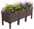 47.2x15.7x19.6in Raised Garden Beds Outdoor Polypropylene Planter Boxes Outdoor for Vegetables Flowers Herbs GBox with Drain Outlet Heat and Frost Resistance 440lb Capacity