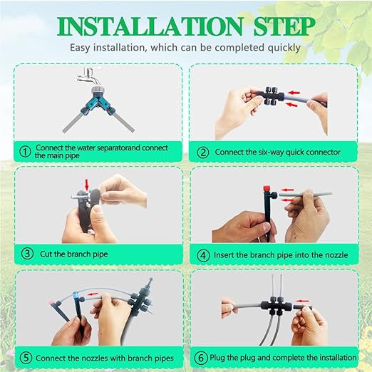 82FT Drip Irrigation Kit 1/4-inch Drip Irrigation Emitter Fan-Shaped Drip Irrigation Emitter Quick-Connect Automatic Drip Irrigation System Suitable for Watering Plants in Flowerpot Elevated Bed.