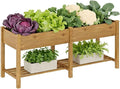 Raised Garden Bed with Legs Wood Elevated Planter Box Gardening Outdoor Planter Box Patio Kit Planting Bed for Vegetables Flowers Herbs Outdoor for Patio Balcony Backyard 72x24x30.7in(Brown Large)