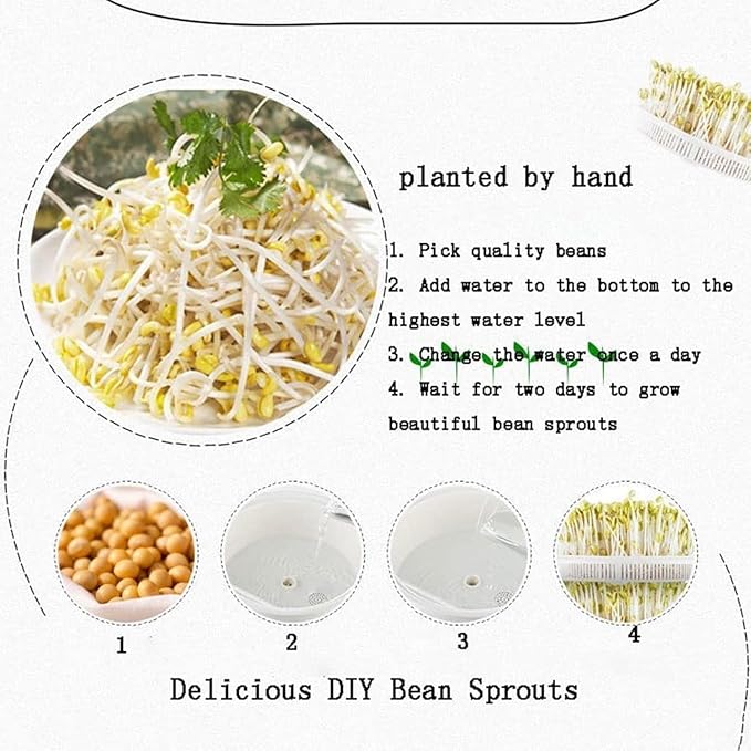 Bean Sprouts Machine LED Display Seed Germination Kit Intelligent Sprouting Machine Suitable for Seeds Microgreens Growing Tool
