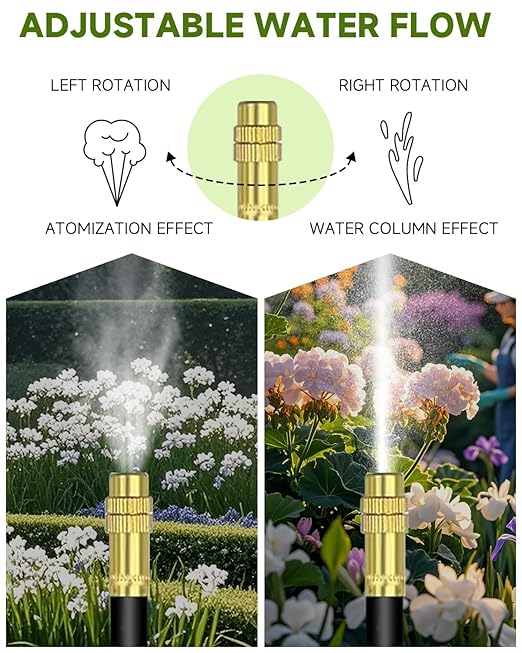 Drip Irrigation System for Watering Garden: 65FT 360° Hydroponic Misting Device Kit with Quick Connector Hose Barbed Accessories for Potted Plants Outdoor Indoor Greenhouse Raised Beds