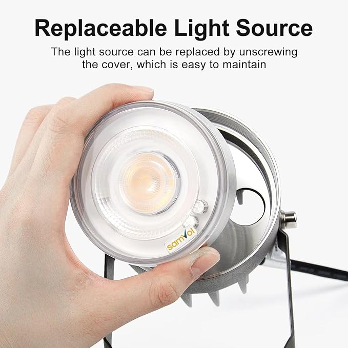 Led Landscape Outdoor Spot Light with Anti-glare Cap - Heavy Duty Waterproof IP67 120V Accent Light 270⁰ Adjustable Mount 3000K Thickened Aluminum Spotlight for Bldg Yard Garden Tree (48 Watts)