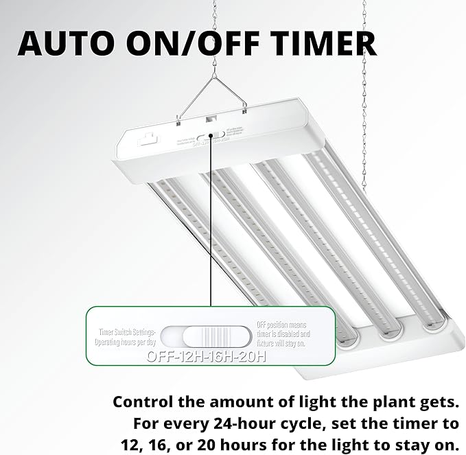 Good Earth Lighting 24-in 4-Light 69-Watt Red Spectrum LED Grow Light 92 PAR/PPF Auto On/Off Timer Linkable White