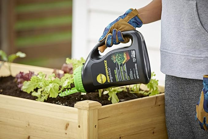 Miracle-Gro Performance Organics Raised Bed Plant Nutrition Granules - Plant Food with Natural &amp Organic Ingredients for Vegetables Fruits Herbs and Flowers in Raised Beds 2.5 lbs. (Pack of 2)