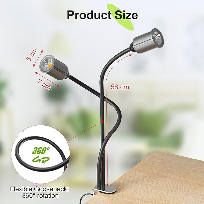 LED Grow Light for Indoor Plants 7500K Full Spectrum Plant Light with Auto Timer 3/6/12H &amp 4-Level Dimmable Brightness Ideal for Seedlings Succulents Herbs &amp House Plants