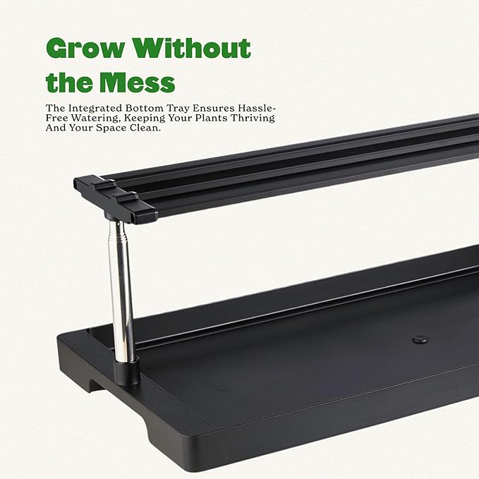 Epic Gardening Seed Starting Grow Light - Full-Spectrum LED with Adjustable Height &amp Integrated Tray for Indoor Seedlings | Energy-Efficient Long-Lasting Light with Timer (Standard)