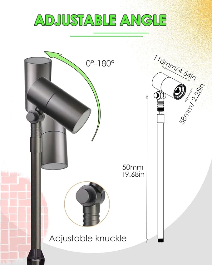 Low Voltage Landscape Path Light Kits Lights Paths and Garden Bed Also be Used for Uplights Light up Walls and Trees Cast Aluminum Body Free 5W 12V MR16 LED Bulb and ABS Stake 2-Pack