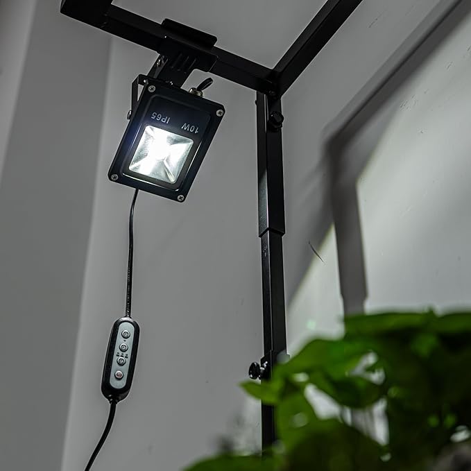 Set of Two 10W Spot Lamp Clamp Mount Full Spectrum Plant Growing Light 5.9 Ft Plug in Cord Timer Switch for Indoor Plants Promote Plant Growth