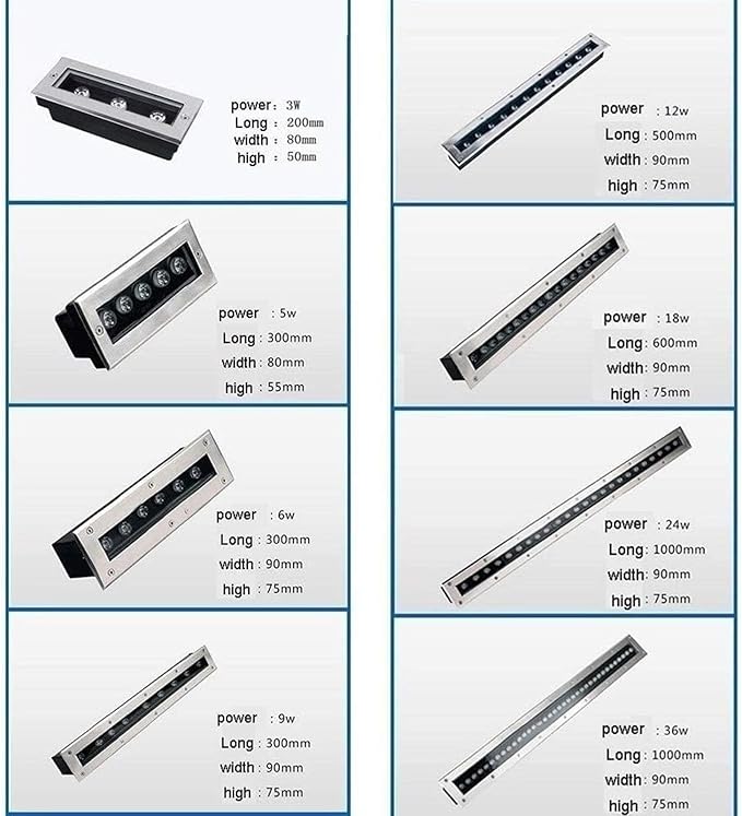 Buried Yard Lamp - Outdoor Recessed LED Spotlight IP67 Waterproof Linear Underground Light (85-265V)