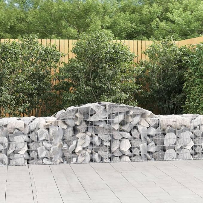 3-Piece Galvanized Iron Gabion Basket Set 118 x 118 x 32 in Silver Rectangular Planter Box for Elevated Garden Beds Outdoor Raised Flower Bed Patio Backyard Landscaping