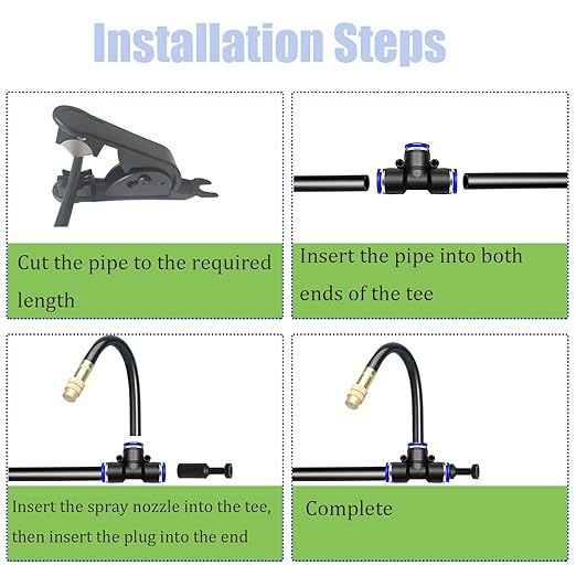 49FT Drip Irrigation Kits Garden Irrigation System360-degree Bending Dropper atomizing Copper Nozzle Quick ConnectorGarden Plant Lawn Courtyard Watering System