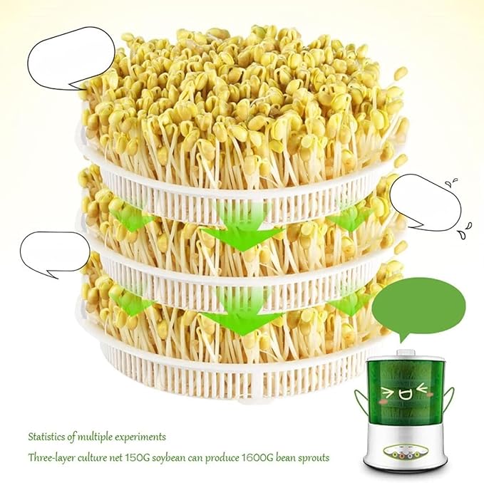 Bean Sprouts Machine 360° Sprinkler Household Seed Sprouter Kit Electronic Seed Sprout Maker for Sprouting Seeds