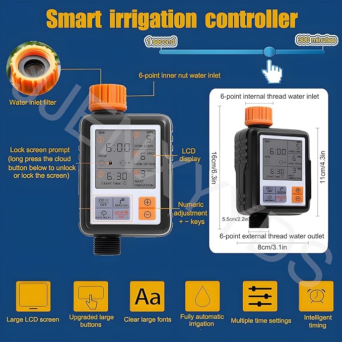 New Drip Irrigation System KitAutomatic Garden Watering Systemwith 360-degree Bending Dropper Atomizing Copper Nozzle and Smart Irrigation Controllerfor Garden Greenhouse30M/98.4FT+Controller