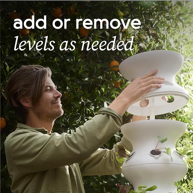 Farmstand Large Starter Kit + 36 Seedling Credits | 6 ft Vertical Hydroponic Garden Tower | Self Watering Outdoor Garden System for Vegetables Herbs &amp Greens | Made in USA