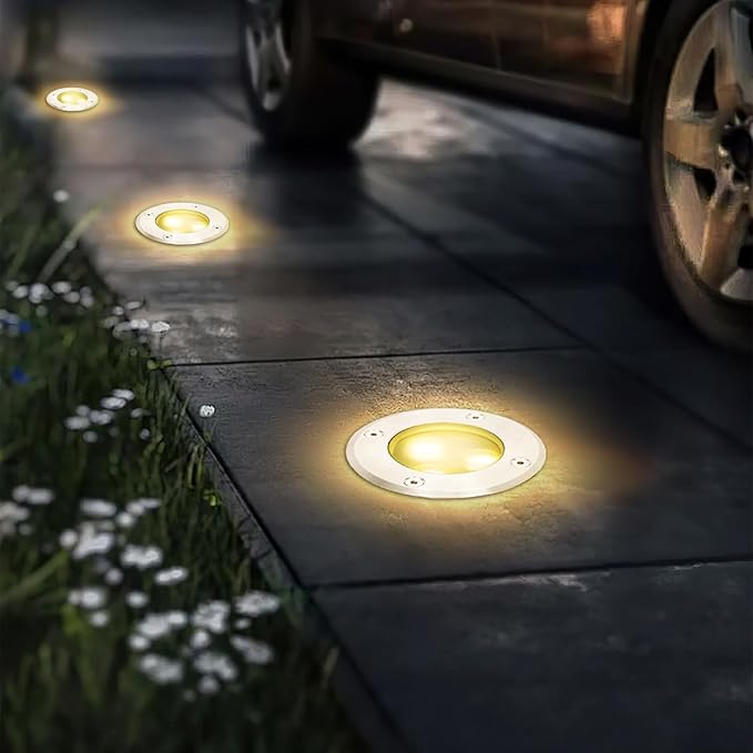 4PCS Landscape Lights - Outdoor Buried Lights 3W Floor Light Spotlight Outdoor Recessed Spot Light IP67 Outdoor Waterproof Ground Spotlight Garden Courtyard Lawn Ground Lamp(White3W(12v))