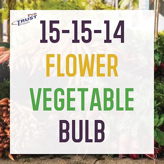 Flower &amp Vegetable 15-15-14 Fertilizer 4 Pounds - Formulated for Annuals Perennials Vegetables &amp Bulbs