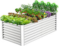 SHAREWIN Galvanized Planter Raised Metal Garden Bed Kit for Gardening Outdoor6x3x2ft Planter Grow Garden Box Raised Flower Bed