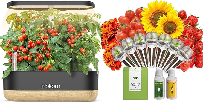 inbloom Hydroponics Growing System 12 Pods and Vibrant Wildflower &amp Fruit Mixd Seed Pod Kit