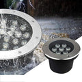 Ground LED Landscape Lamp Outdoor Buried Lights - IP67 Waterproof Round Recessed LED Pond Spotlight 12V Stainless Steel Ground Floodlights for Pathway Patio Garden Lawn Light(Blue Light3 W)